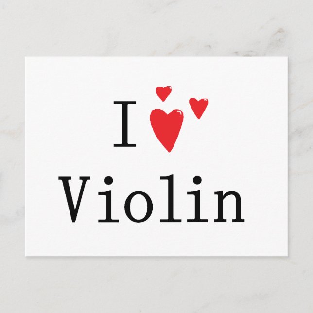 Cartão Postal Eu Amo Violin (Frente)