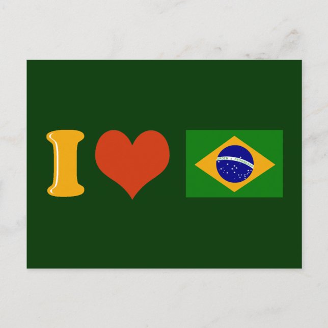 Cartão Postal Eu amo você Brasil (Frente)