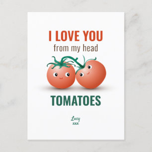 Cartão Postal Eu amo você desde meus tomates da cabeça