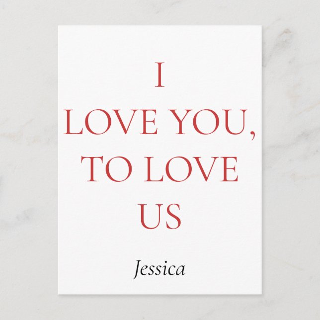 Cartão Postal Eu amo você e nós, personalizar personalizar (Frente)