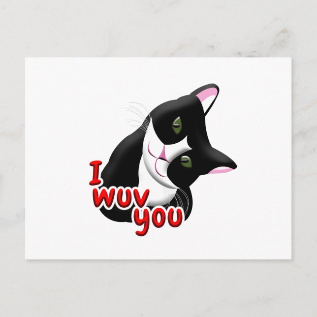 Cartão Postal Eu amo você Gata (Frente)