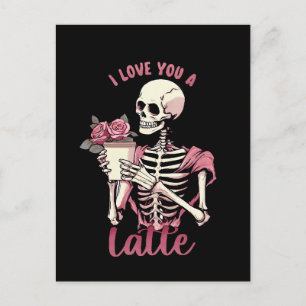 Cartão Postal Eu amo você um esqueleto do dia dos namorados