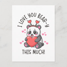 Cartão Postal Eu Amo Você Urso-mente Isso - Panda Fofo do Dia do