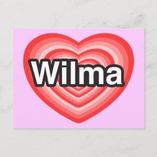 Cartão Postal Eu amo Wilma. Eu te amo Wilma. Coração