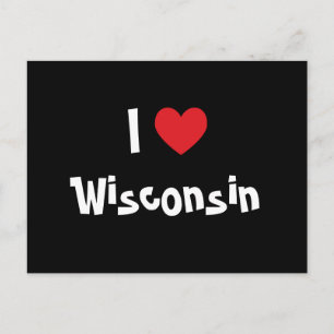Cartão Postal Eu Amo Wisconsin