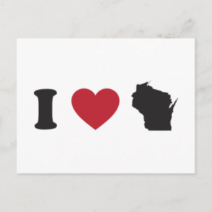 Cartão Postal Eu Amo Wisconsin