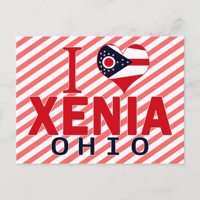 Cartão Postal Eu amo Xenia, Ohio (Frente)