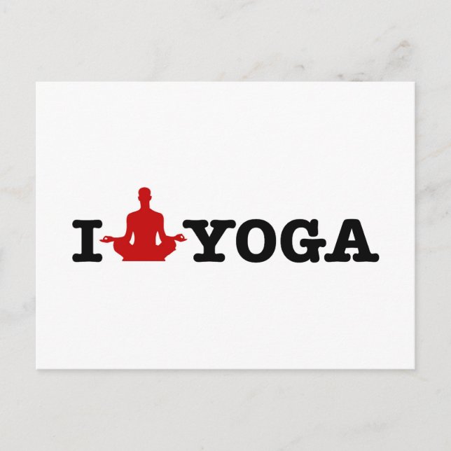 Cartão Postal Eu Amo Yoga (Frente)