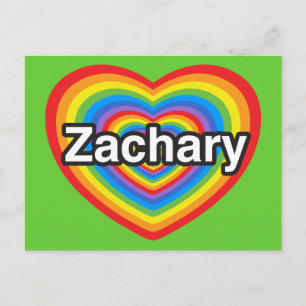 Cartão Postal Eu amo Zachary. Eu te amo Zachary. Coração