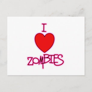 Cartão Postal Eu Amo Zombies!