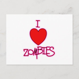 Cartão Postal Eu Amo Zombies!