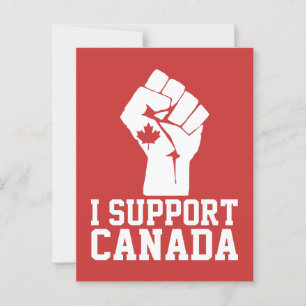 Cartão Postal Eu apoio o Canadá - canadense orgulhoso