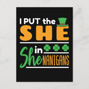 Cartão Postal Eu coloquei ela em Shenanigans St Patricks Women
