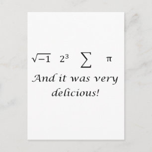 Cartão Postal Eu comi uma camisa de matemática de torta
