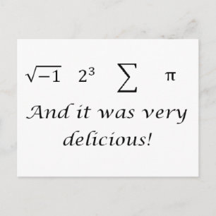 Cartão Postal Eu comi uma camisa de matemática de torta