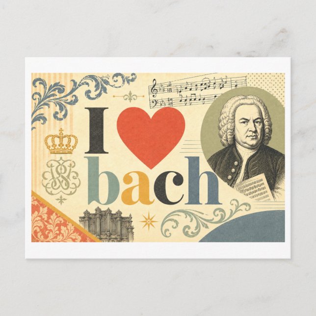 Cartão Postal "Eu [Coração] Bach" (Frente)