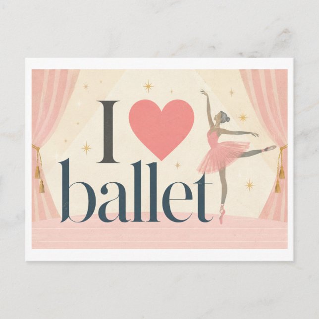 Cartão Postal "Eu [Coração] Ballet" (Frente)