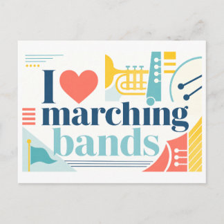 Cartão Postal "Eu [Coração] Bandas Marciais"