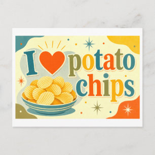 Cartão Postal "Eu [Coração] Batata Frita"
