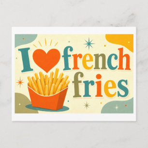 Cartão Postal "Eu [Coração] Batata Frita"