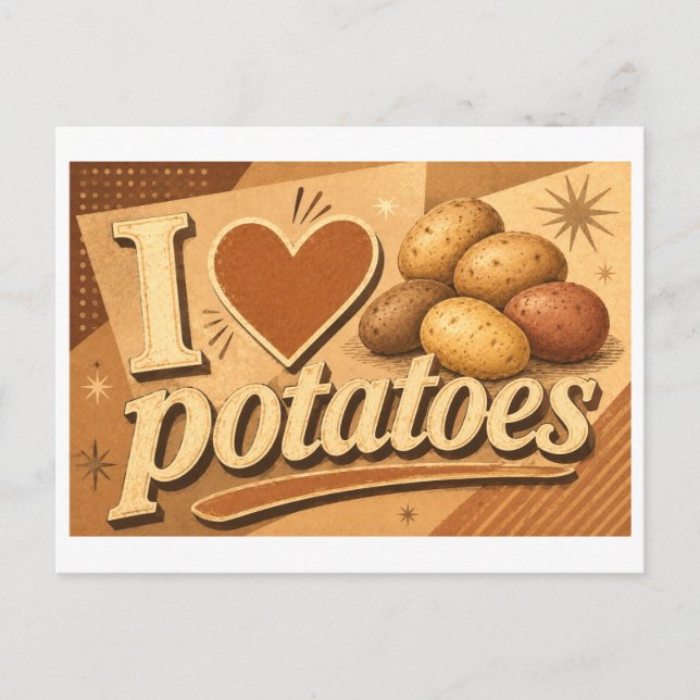 Cartão Postal "Eu [Coração] Batatas" (Frente)