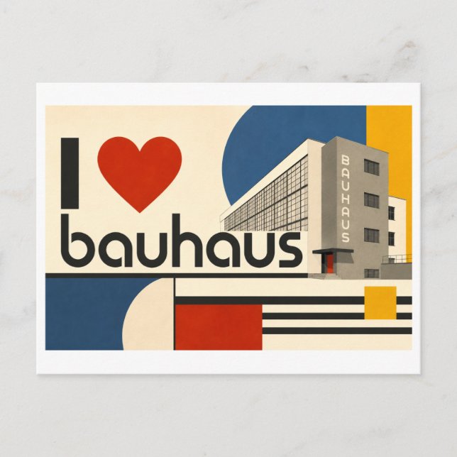Cartão Postal "Eu [Coração] Bauhaus" (Frente)