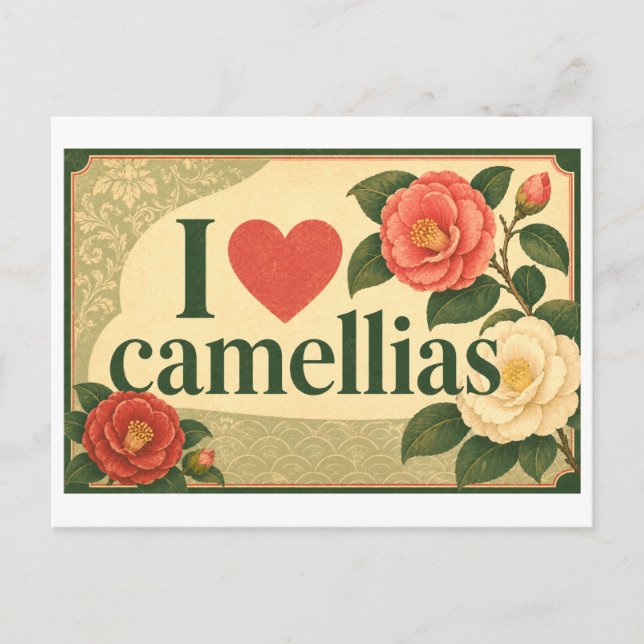 Cartão Postal "Eu [Coração] Camélias" (Frente)