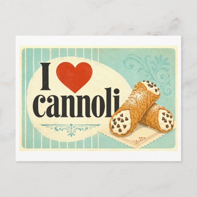 Cartão Postal "Eu [Coração] Cannoli" (Frente)