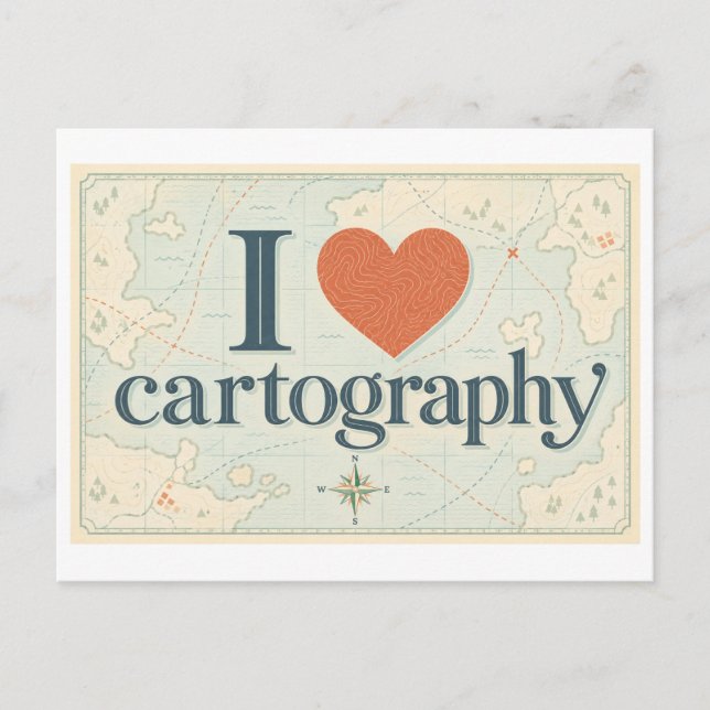 Cartão Postal "Eu [Coração] Cartografia" (Frente)