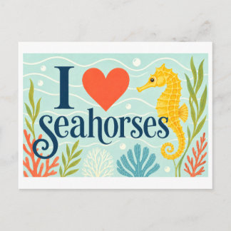 Cartão Postal "Eu [Coração] Cavalos-Marinhos"