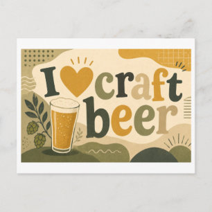 Cartão Postal "Eu [Coração] Cerveja Artesanal"