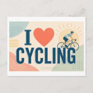 Cartão Postal "Eu [Coração] Ciclismo"