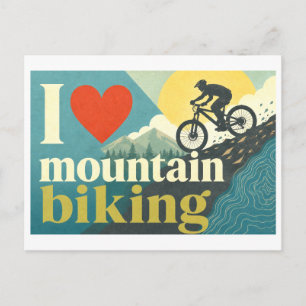 Cartão Postal "Eu [Coração] Ciclismo de Montanha"