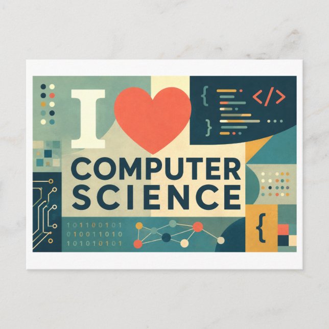 Cartão Postal "Eu [Coração] Ciência da Computação" (Frente)