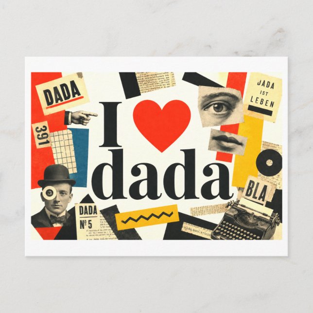 Cartão Postal "Eu [Coração] Dada" (Frente)