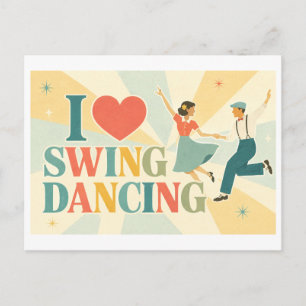 Cartão Postal "Eu [Coração] Dança de Swing"
