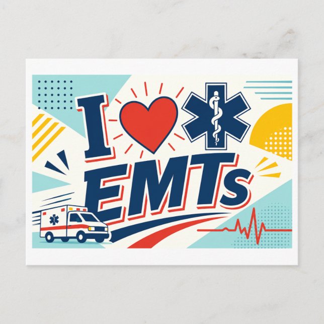 Cartão Postal "Eu [Coração] EMTs" (Frente)