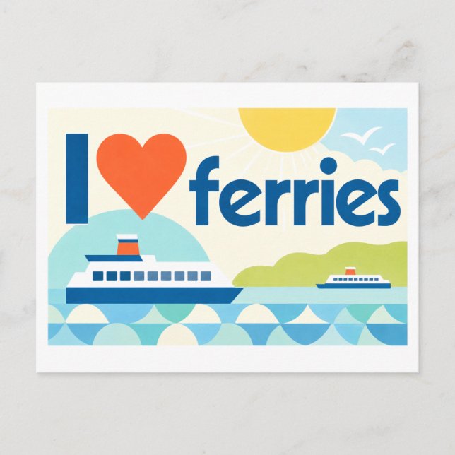 Cartão Postal "Eu [Coração] Ferries" (Frente)