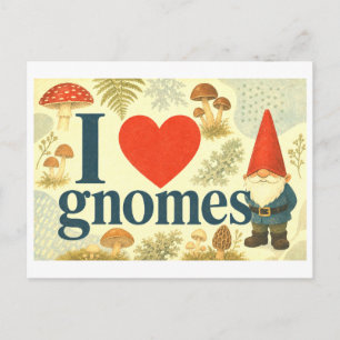 Cartão Postal "Eu [Coração] Gnomos"