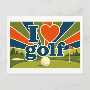 Cartão Postal "Eu [Coração] Golfe"
