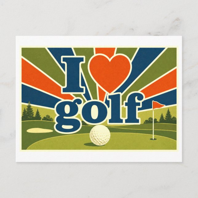 Cartão Postal "Eu [Coração] Golfe" (Frente)