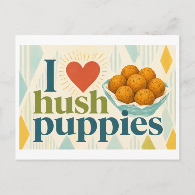 Cartão Postal "Eu [Coração] Hush Puppies" (Frente)