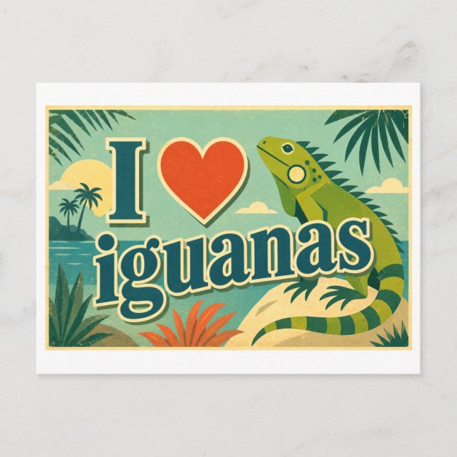 Cartão Postal "Eu [Coração] Iguanas" (Frente)