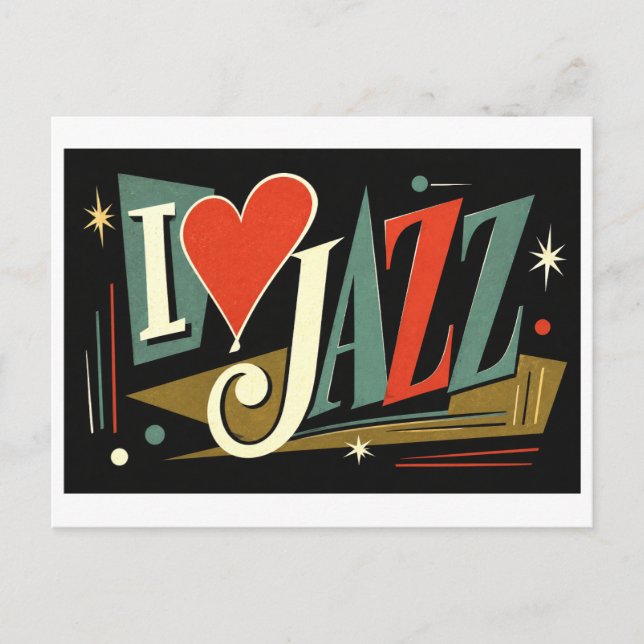 Cartão Postal "Eu [Coração] Jazz" (Frente)