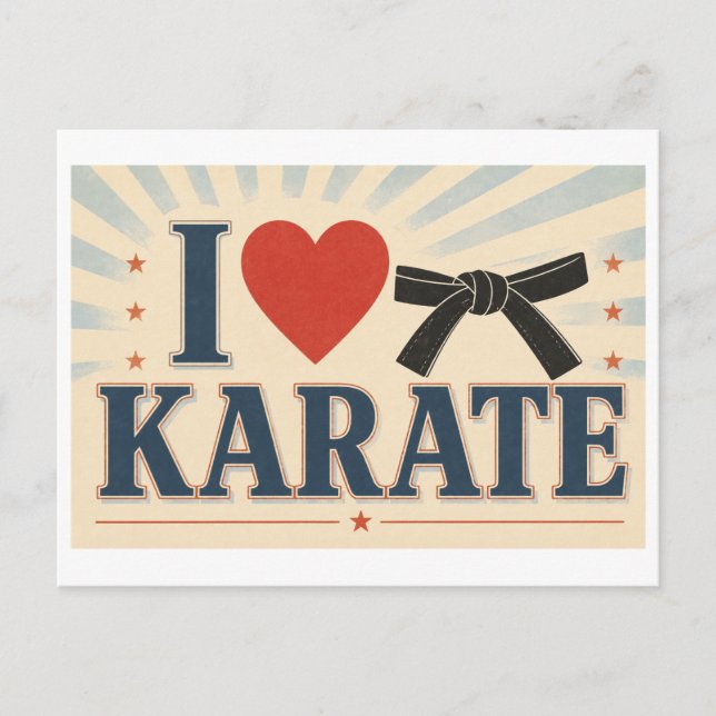 Cartão Postal "Eu [Coração] Karate" (Frente)