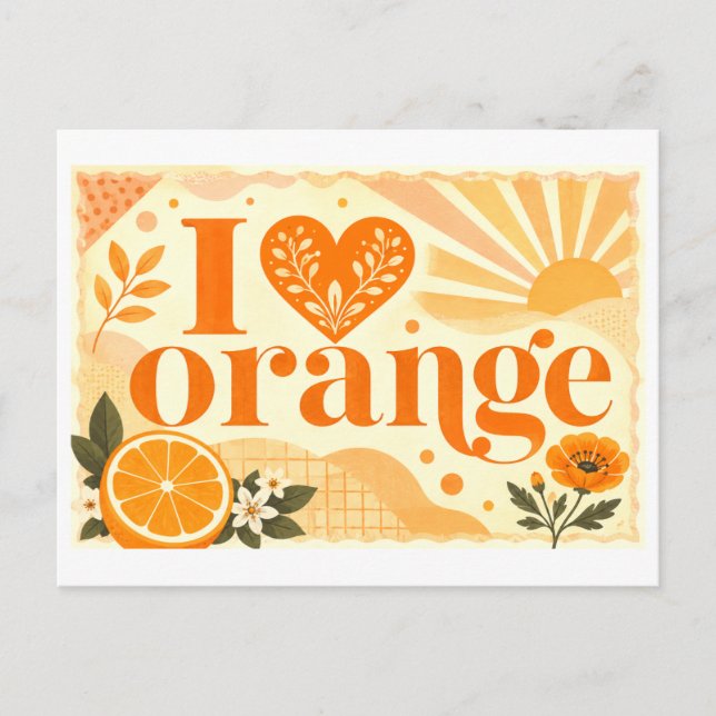 Cartão Postal "Eu [Coração] Laranja" (Frente)
