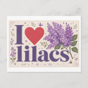 Cartão Postal "Eu [Coração] Lilases"