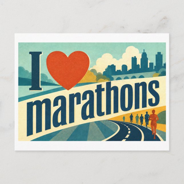 Cartão Postal "Eu [Coração] Maratonas" (Frente)