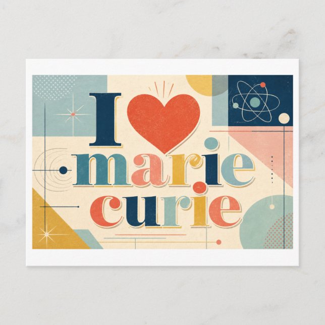 Cartão Postal "Eu [Coração] Marie Curie" (Frente)