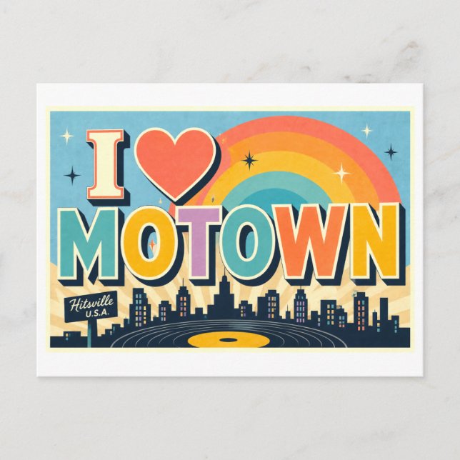Cartão Postal "Eu [Coração] Motown" (Frente)